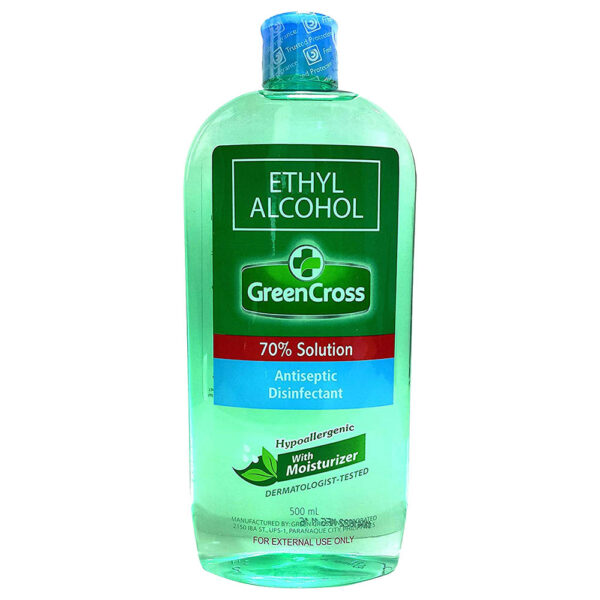 Green Cross Ethyl Alcohol 70% Solution Antiseptic Disinfectant with Moisturizer 500ml