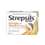 Strepsils Orange with Vitamin C 100mg Lozenges 24's