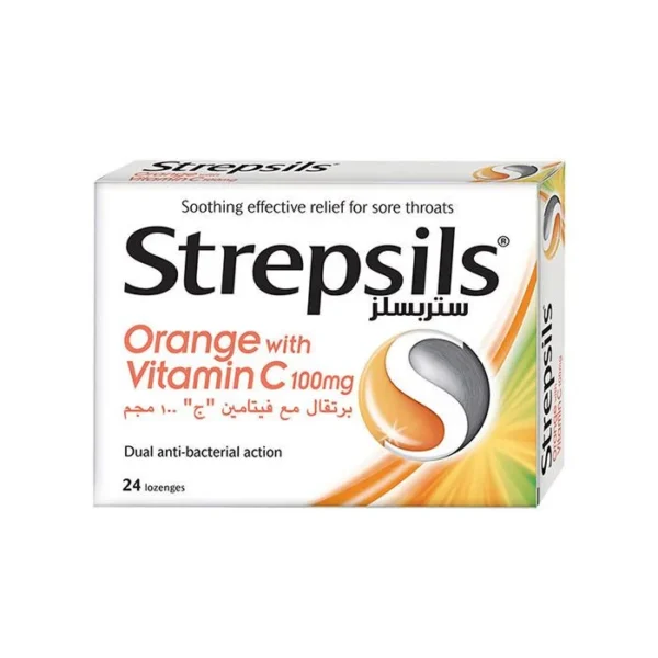Strepsils Orange with Vitamin C 100mg Lozenges 24's